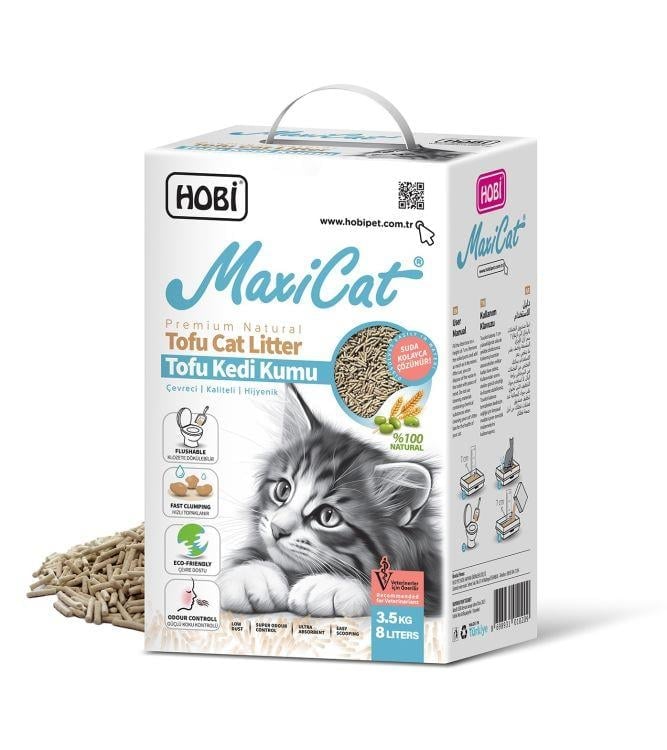 Hobi Maxicat Bitkisel Pelet Tofu Kedi Kumu 8 Litre