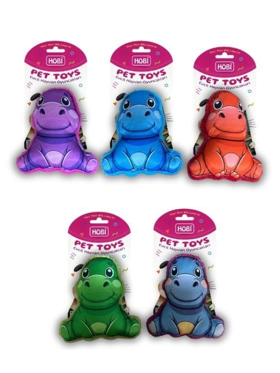 Hobi Pet Toys Hipopotam Figürlü Kedi & Köpek Oyuncağı RD1069 19 Cm 5’li Paket