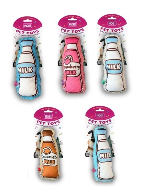 Hobi Pet Toys Süt Şişesi Figürlü Zilli Oyuncak RD1012 18 Cm 5’li Paket