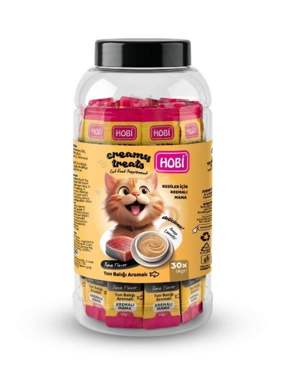 Hobi Ton Balığı Aromalı Krema Kedi Ödül Maması 14 gr x 30 Adet