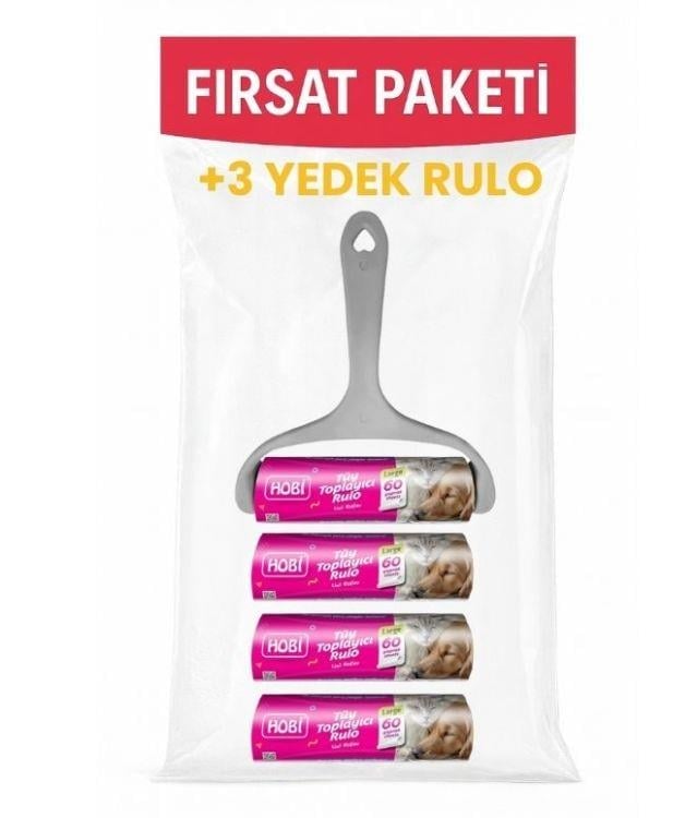 Hobi Tüy Toplama Rulosu 16 cm (Large Boy) – 60 Yaprak 3 Yedekli