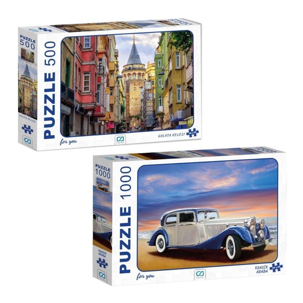 KLASİK ARABA - GALATA KULESİ 2Lİ PUZZLE SET