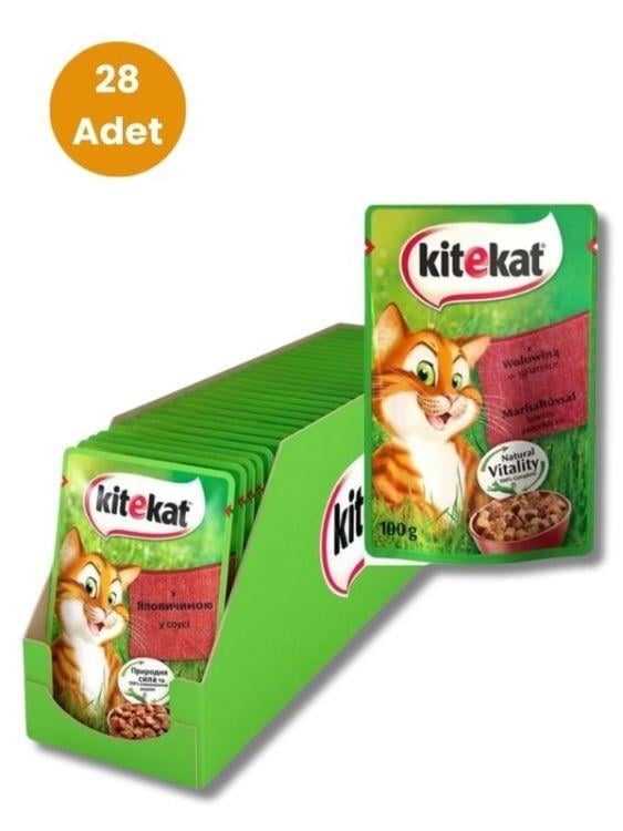 Kitekat Sığır Etli Gravy Soslu Pouch Mama 85 Gr X 28 Adet