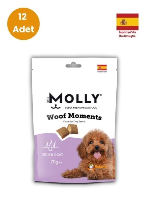 Molly Woof Moments Deri ve Tüy Bakımı İçin Köpek Ödülü 70 gr x 12 Adet