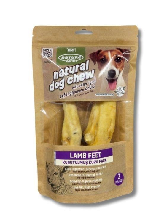 Naturelife Kurutulmuş Kuzu Paça Köpek Çiğneme Ödülü 2′li