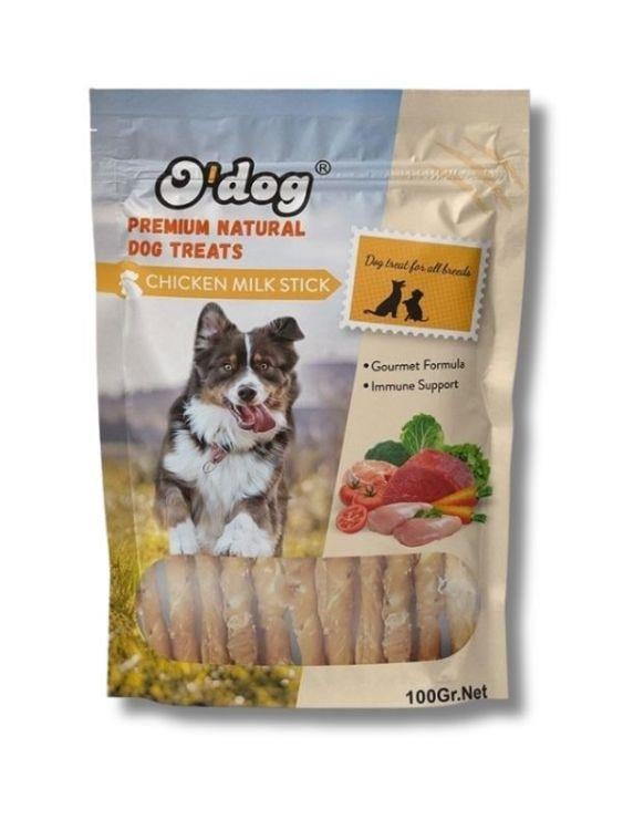 O Dog DT5307 Tavuklu Süt Aromalı Çubuk Köpek Ödülü 100 Gr