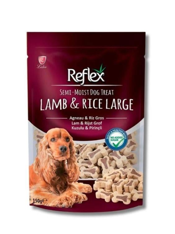 Reflex Kuzu Etli ve Pirinçli Yarı Yumuşak Büyük Boy Köpek Ödül Maması 150 gr