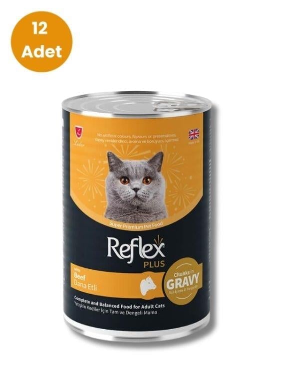 Reflex Plus Dana Et Parçacıklı Kedi Konservesi 400 gr (12 Adet)
