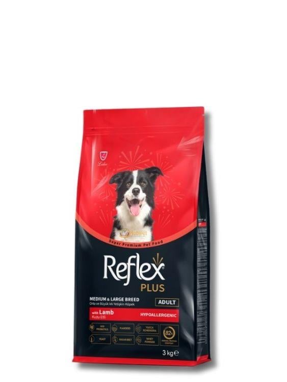 Reflex Plus Kuzu Etli Orta ve Büyük Irk Yetişkin Köpek Maması 3 kg