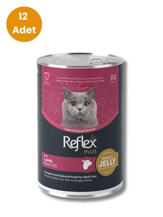 Reflex Plus Parça Etli Kuzulu Kedi Konservesi 400 gr (12 Adet)