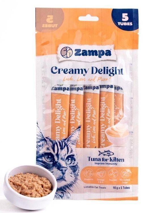 Zampa Creamy Delight Kitten Ton Balıklı Krema Kedi Ödülü 16 Gr 5 Li (Zcd8191)