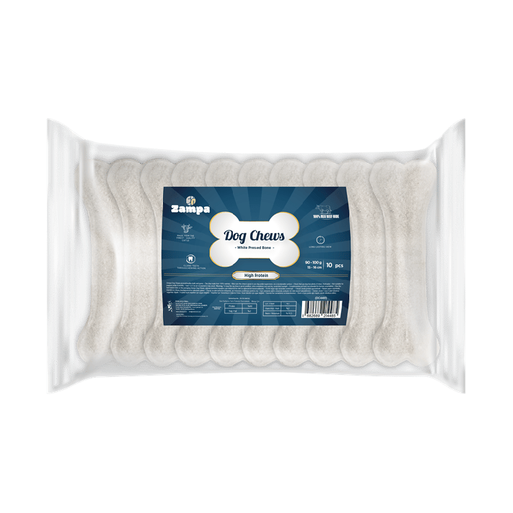 Zampa (DC4485) Beyaz Press Kemik Köpek Ödülü 10 lu 85-90g