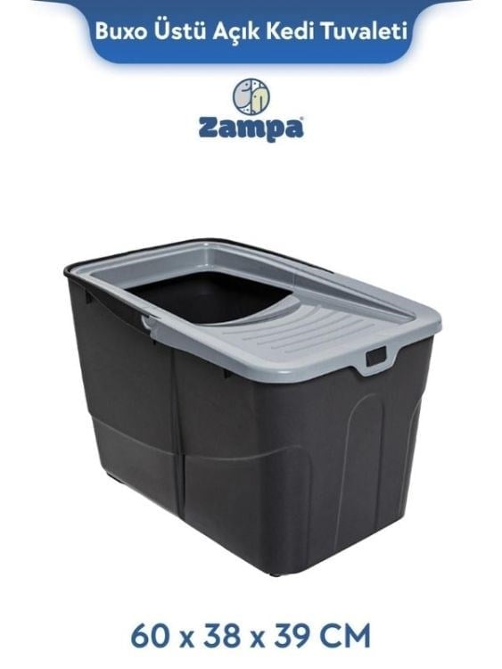 Zampa Plus Buxo Üstü Açık, Kapalı Kedi Tuvaleti 60x38x39 cm (ZIT2716)
