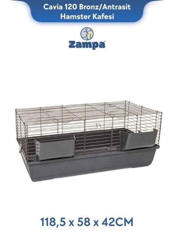 Zampa Plus Cavia 120 Tavşan Kafesi Bronz/Antrasit 118,5x58x42 cm (ZIT-3027)