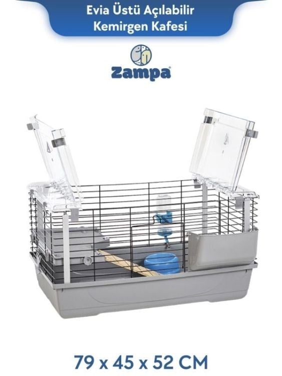 Zampa Plus Eva Tavşan Kafesi 79x45x52 cm (ZIT-3041)