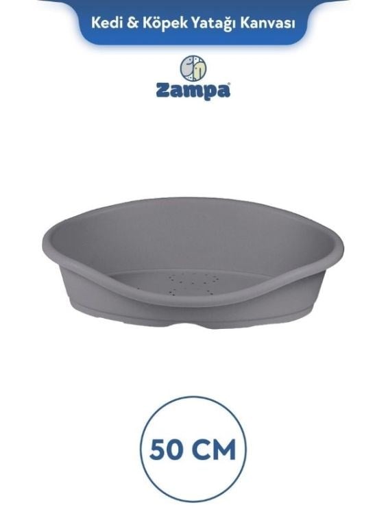 Zampa Plus Toffee Plastik Kedi & Köpek Yatağı 1 - 50cm Gri (ZIT-2334)