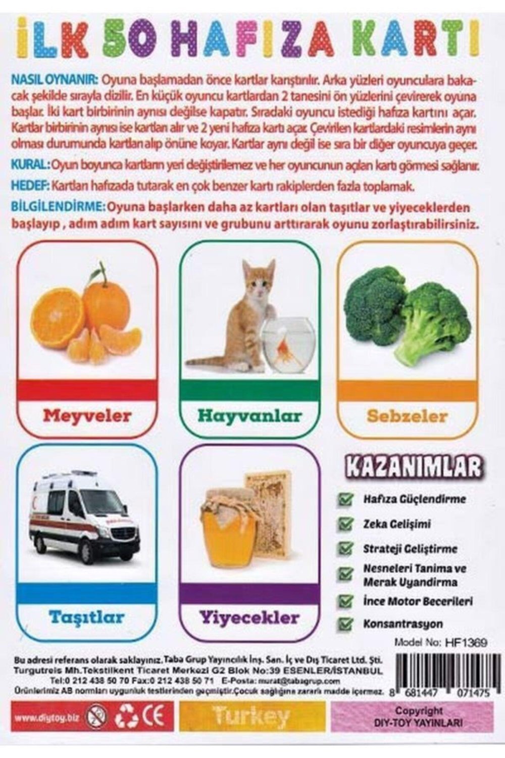 Ilk 50 Hafıza Kartı Memory Game Flash Cards