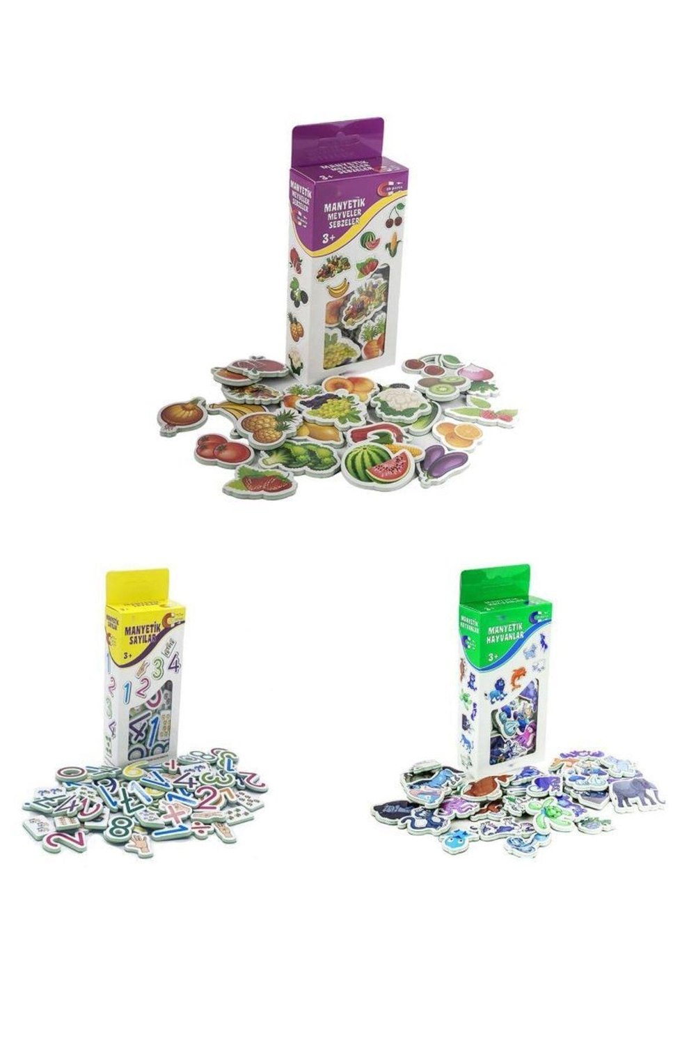 Magnet 3lü Set Hayvanlar , Sayılar , Meyveler
