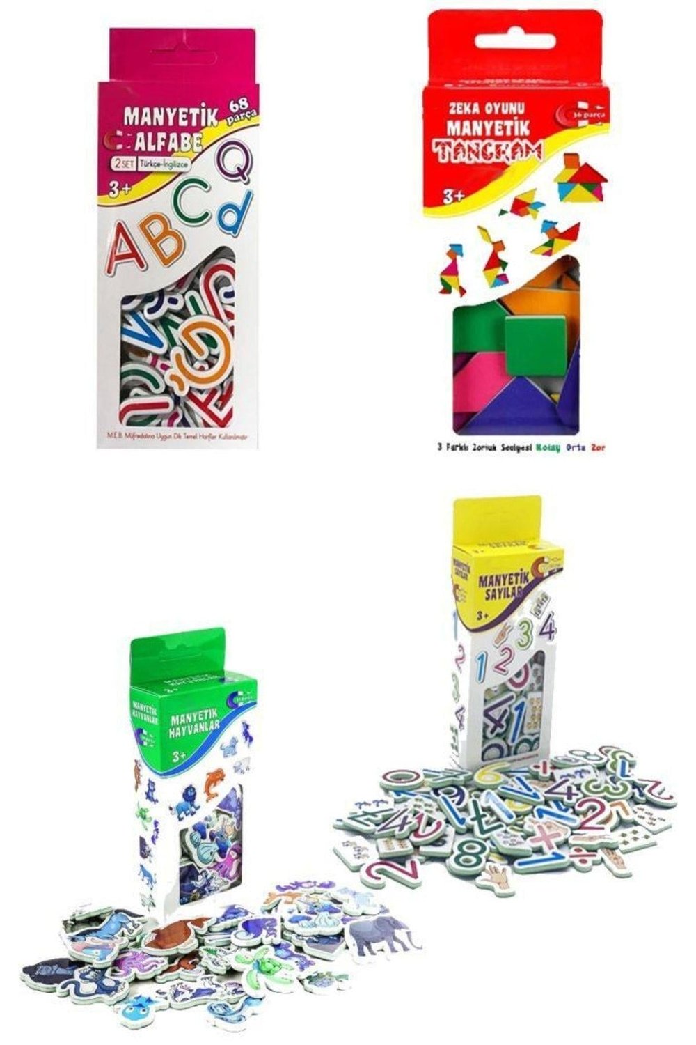 Magnet 4lü Set Zeka Oyunu, Hayvanlar, Sayılar , Alfabe
