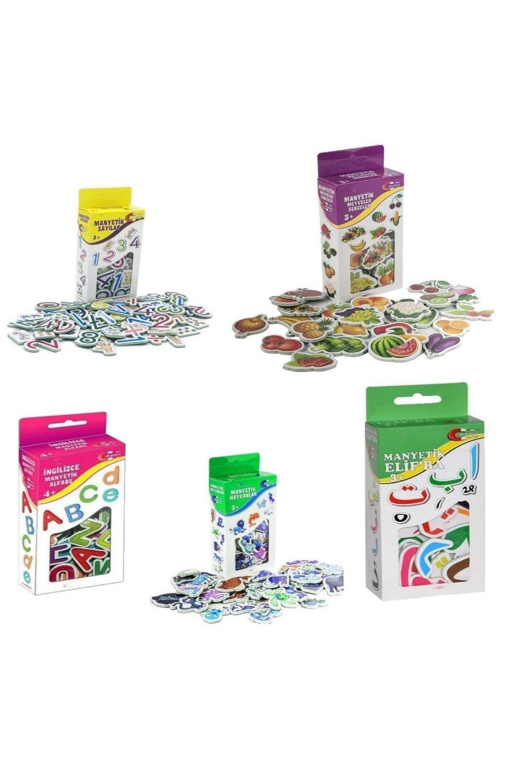 Magnet 5li Set Hayvanlar , Sayılar , Meyveler , Alfabe , Elifba