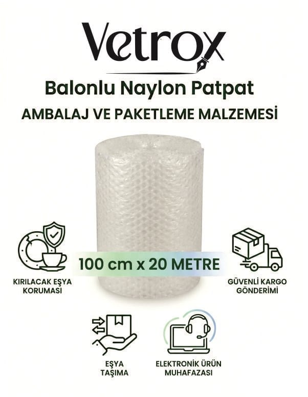 Vetrox 100 cm x 20 Metre Balonlu Naylon Patpat - Ambalaj ve Paketleme Malzemesi