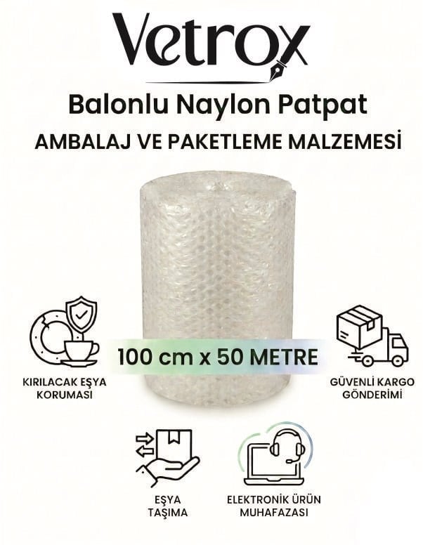 Vetrox 100 cm x 50 Metre Balonlu Naylon Patpat - Ambalaj ve Paketleme Malzemesi