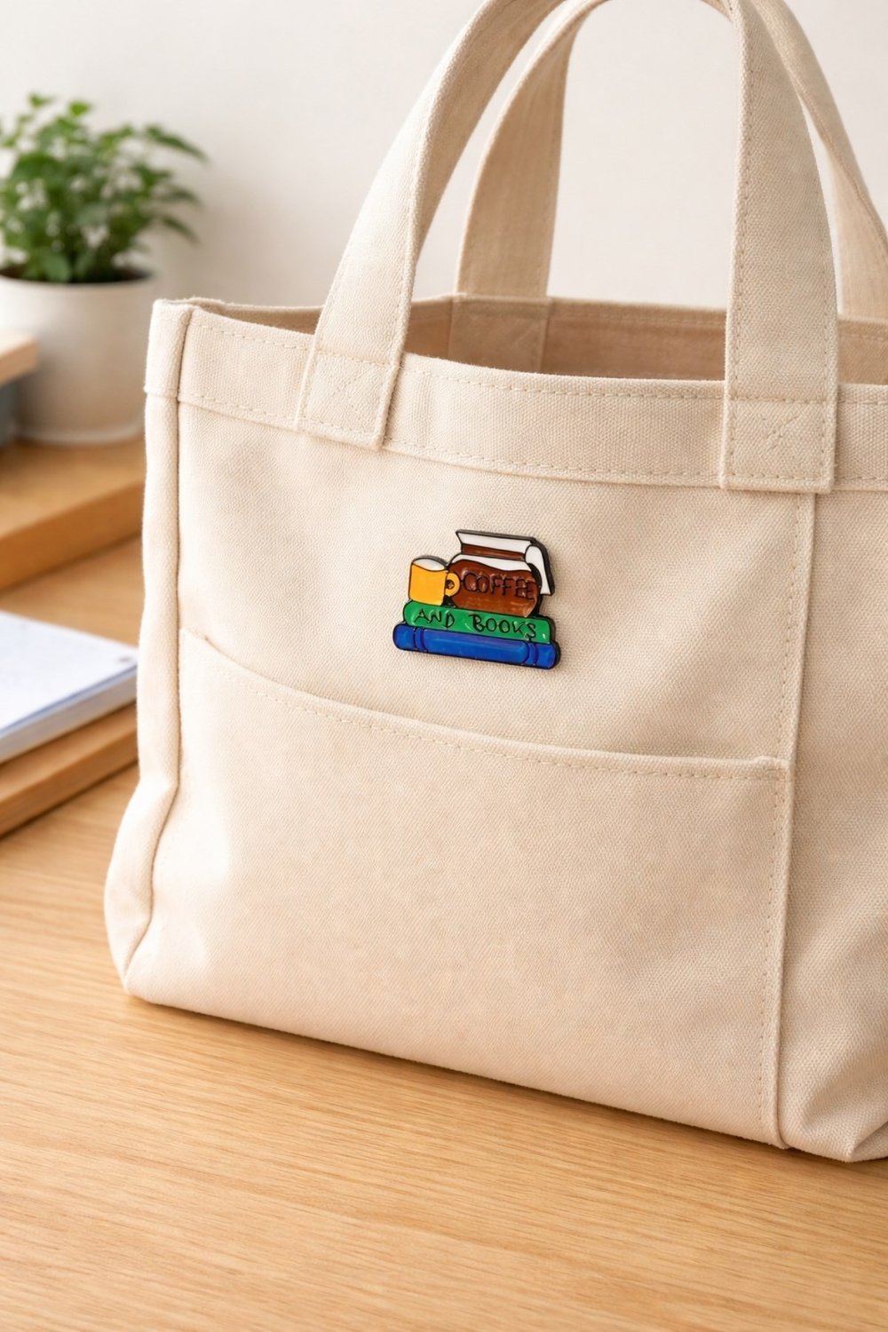 Coffee and Books Enamel Pin – Book Lover & Coffee Lover Mine Rozet-Pin | Çanta, Ceket ve Sırt Çantası Pini