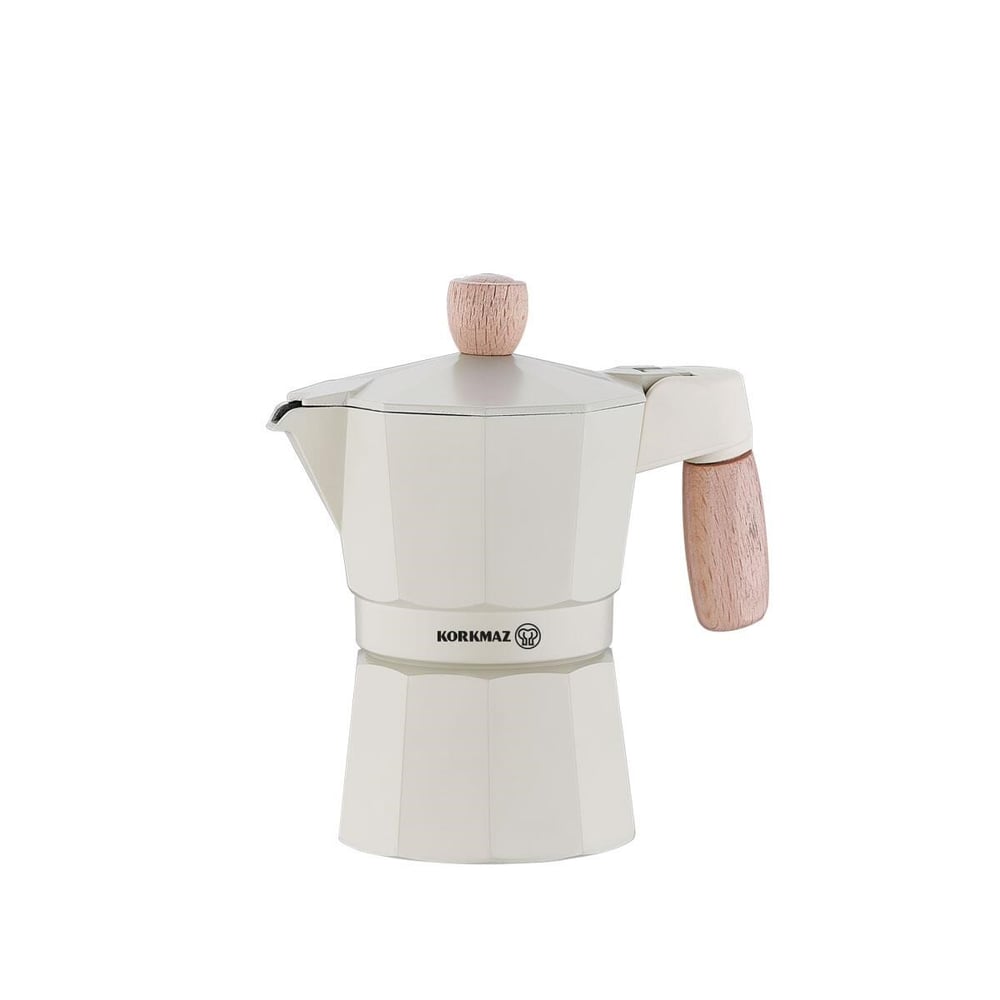 Korkmaz Etna 3 Fincan Beyaz Moka Pot 150 ml A5571
