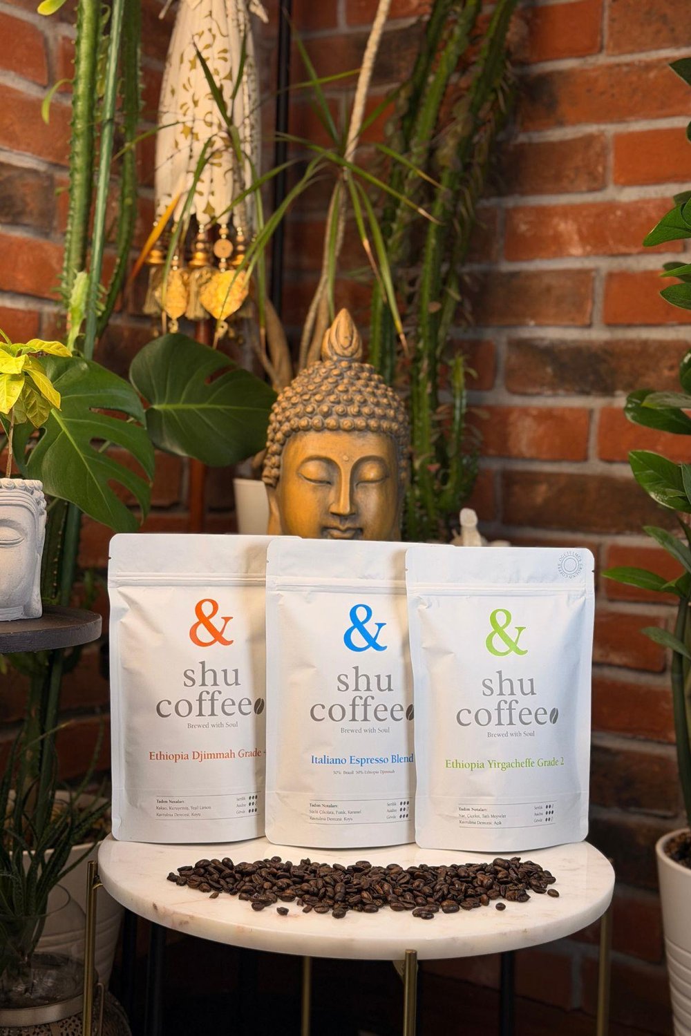Tranquil Three 600 gr Öğütülmüş Kahve (Italiano Espresso Blend (%50 Brezilya %50 Etiyopya) 200 gr / Ethiopia Yirgacheffe Grade 2 200 gr / Ethiopia Djimmah Grade 4 200 gr)