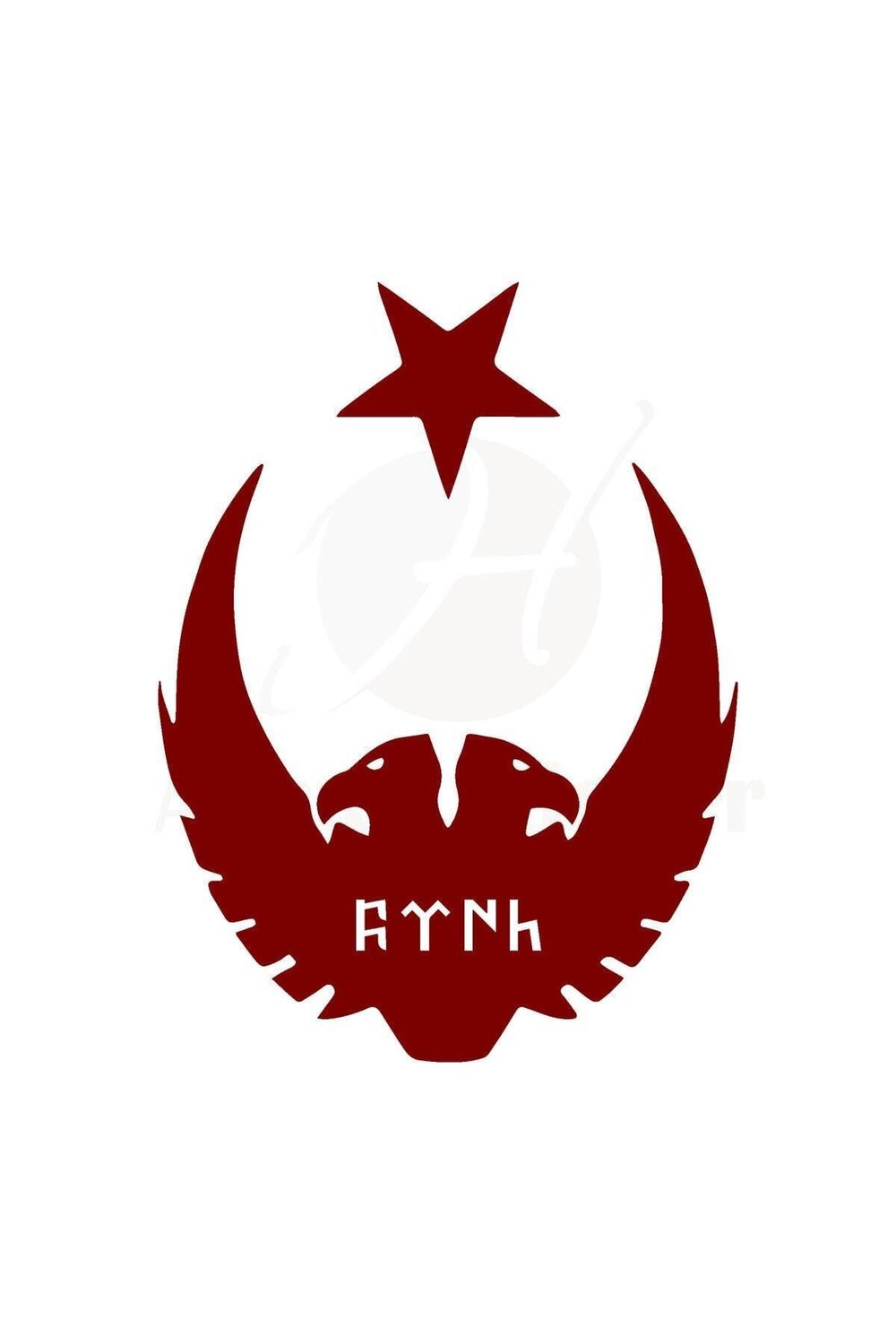 Ay Yıldız Kartal Göktürkçe Türk Oto özel yeni sticker Kırmızı 30*25 Cm