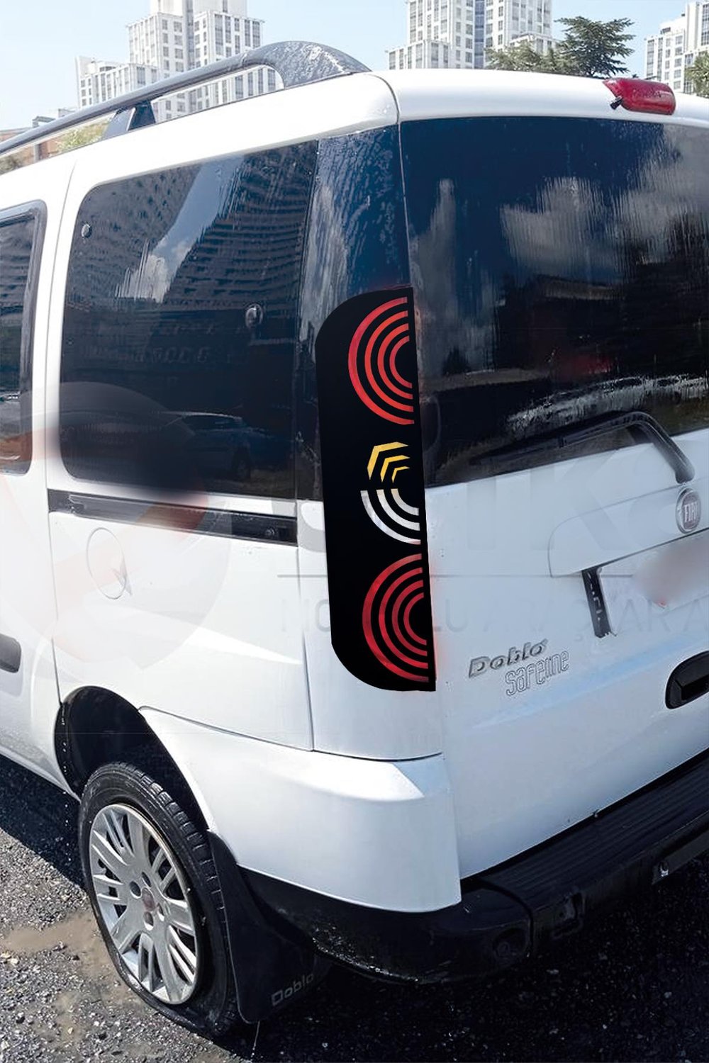 Doblo 2007-2009 İçin şık tasarım karbon sticker seti Aksesuar Oto Led Görünüm Stop Kaplama