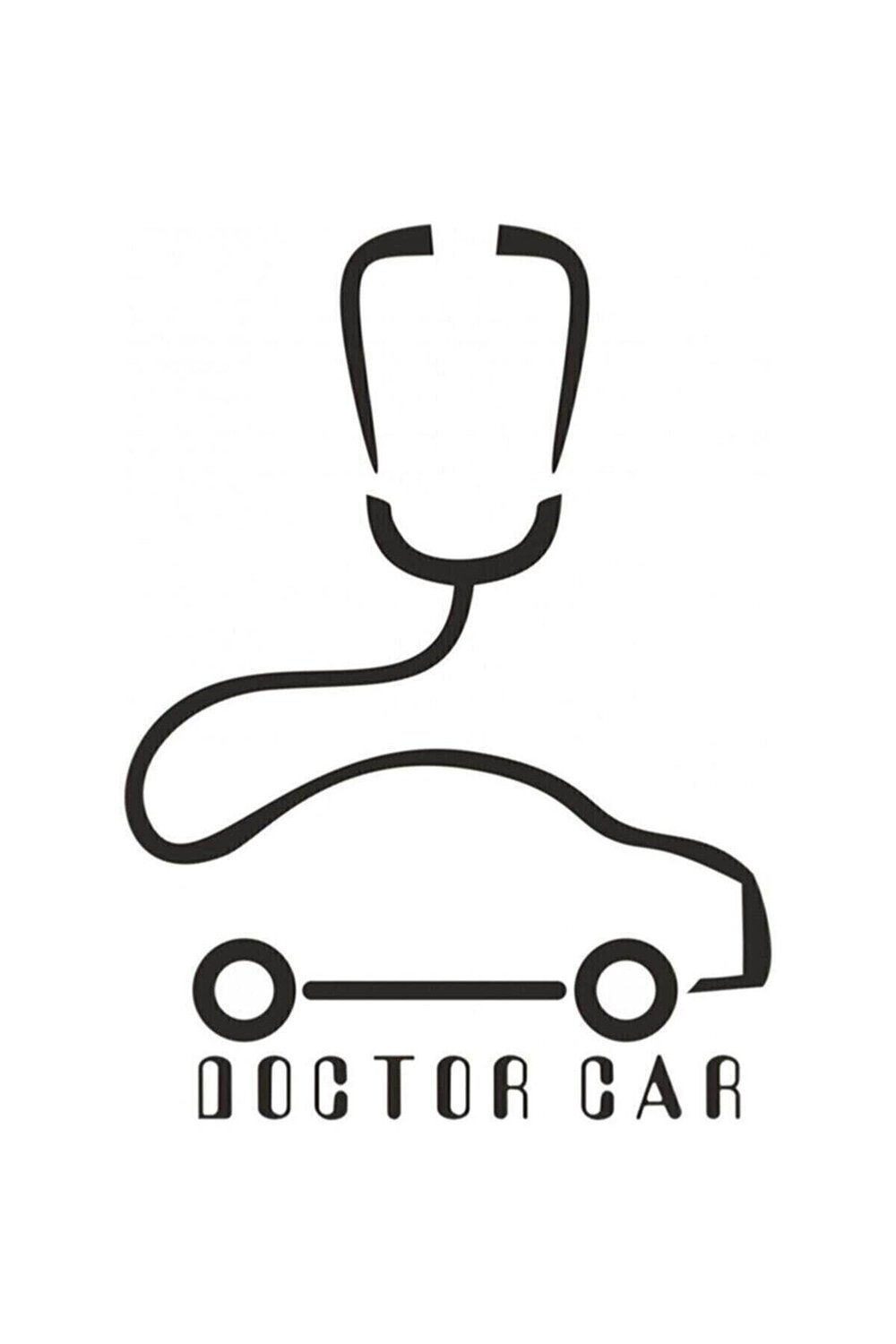 Doktor Aracı Oto özel yeni sticker Siyah 30 Cm