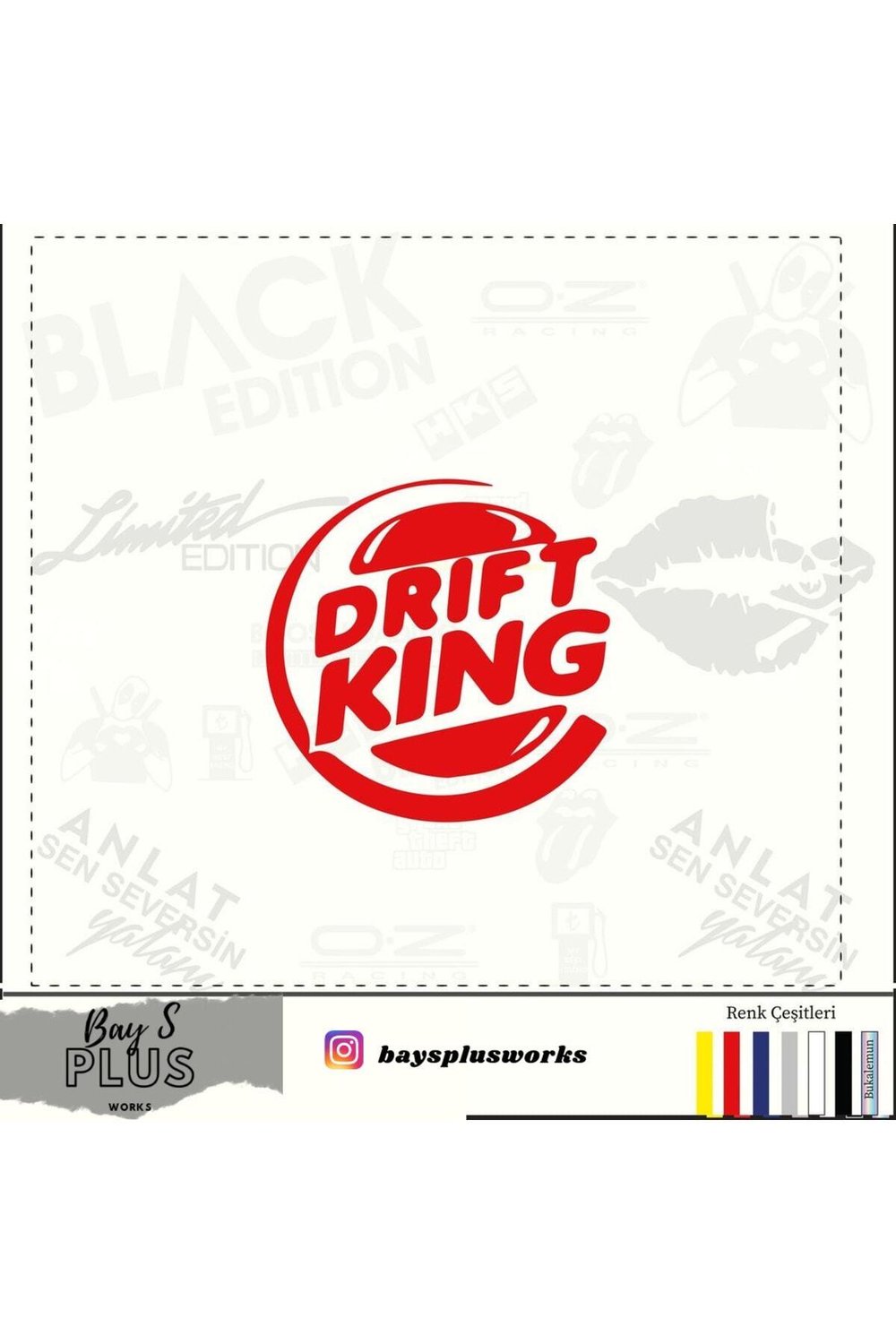 Drift King İçin şık tasarım karbon sticker seti Aksesuar Oto Cam özel yeni sticker Kırmızı 20 Cm