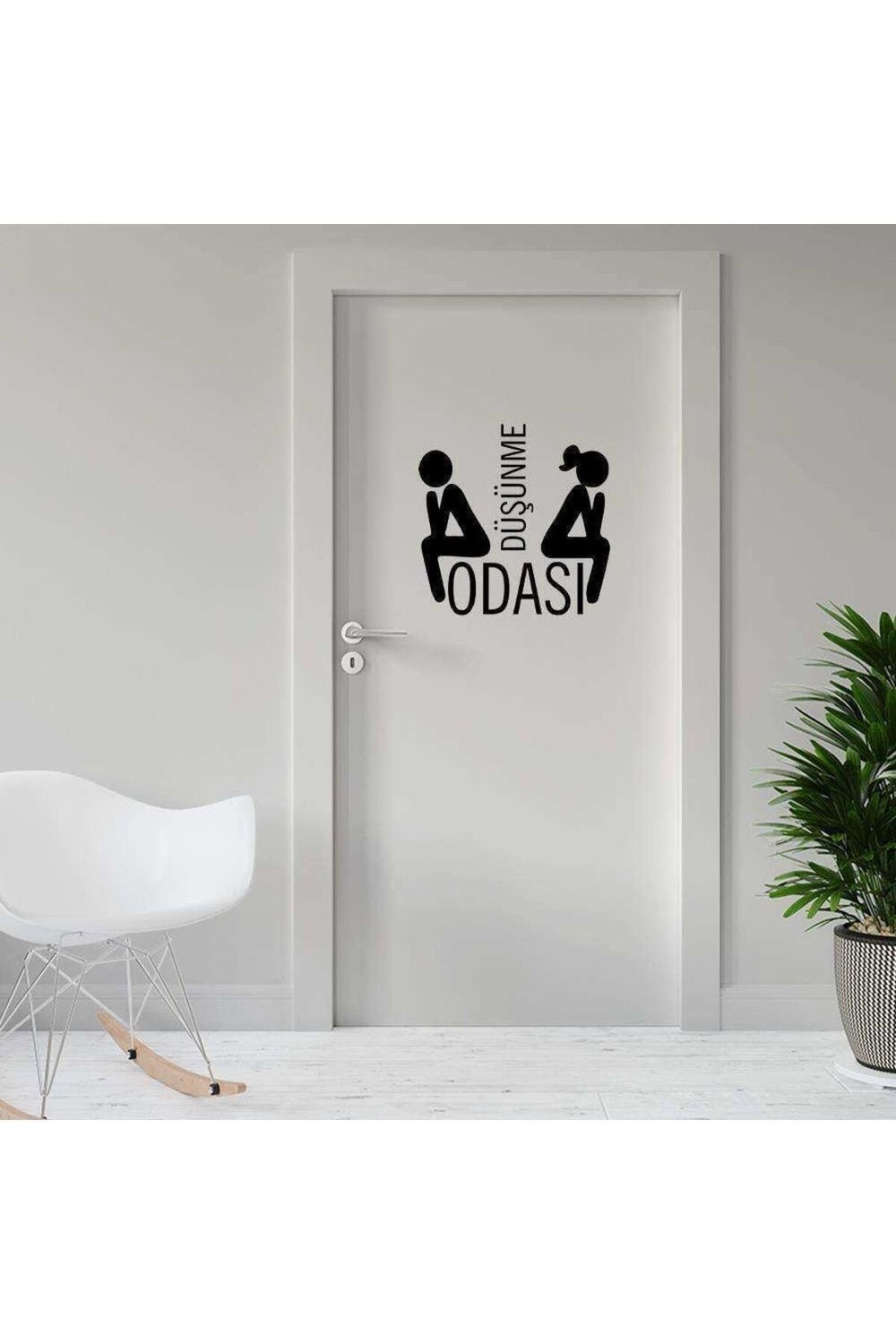 Düşünme Odası -kadın Ve Erkek Silüetli Espirili Wc Dekoratif Kapı özel yeni sticker, Çıkartma