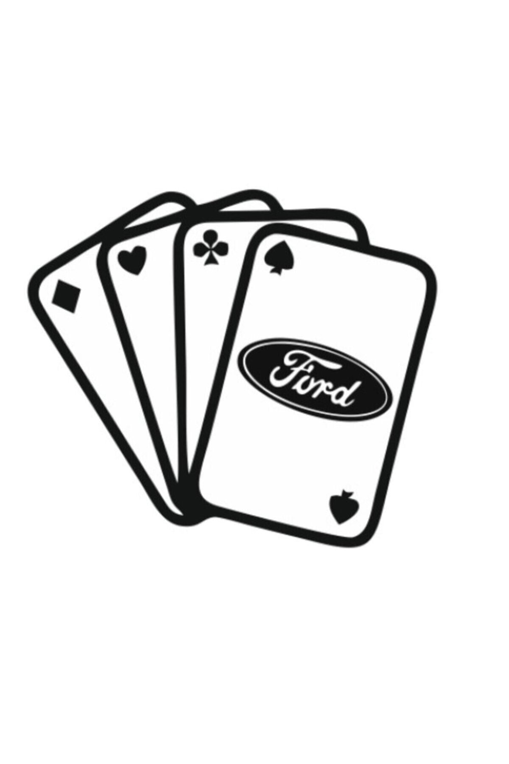Ford İçin şık tasarım karbon sticker seti Aksesuar İskambil Oto özel yeni sticker Siyah 13*11 Cm