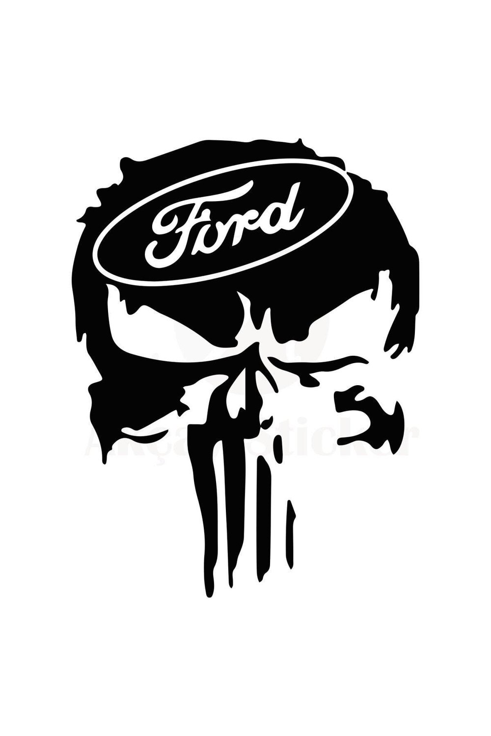 Ford İçin şık tasarım karbon sticker seti Aksesuar Kuru Kafa Oto özel yeni sticker Siyah 30*25 Cm