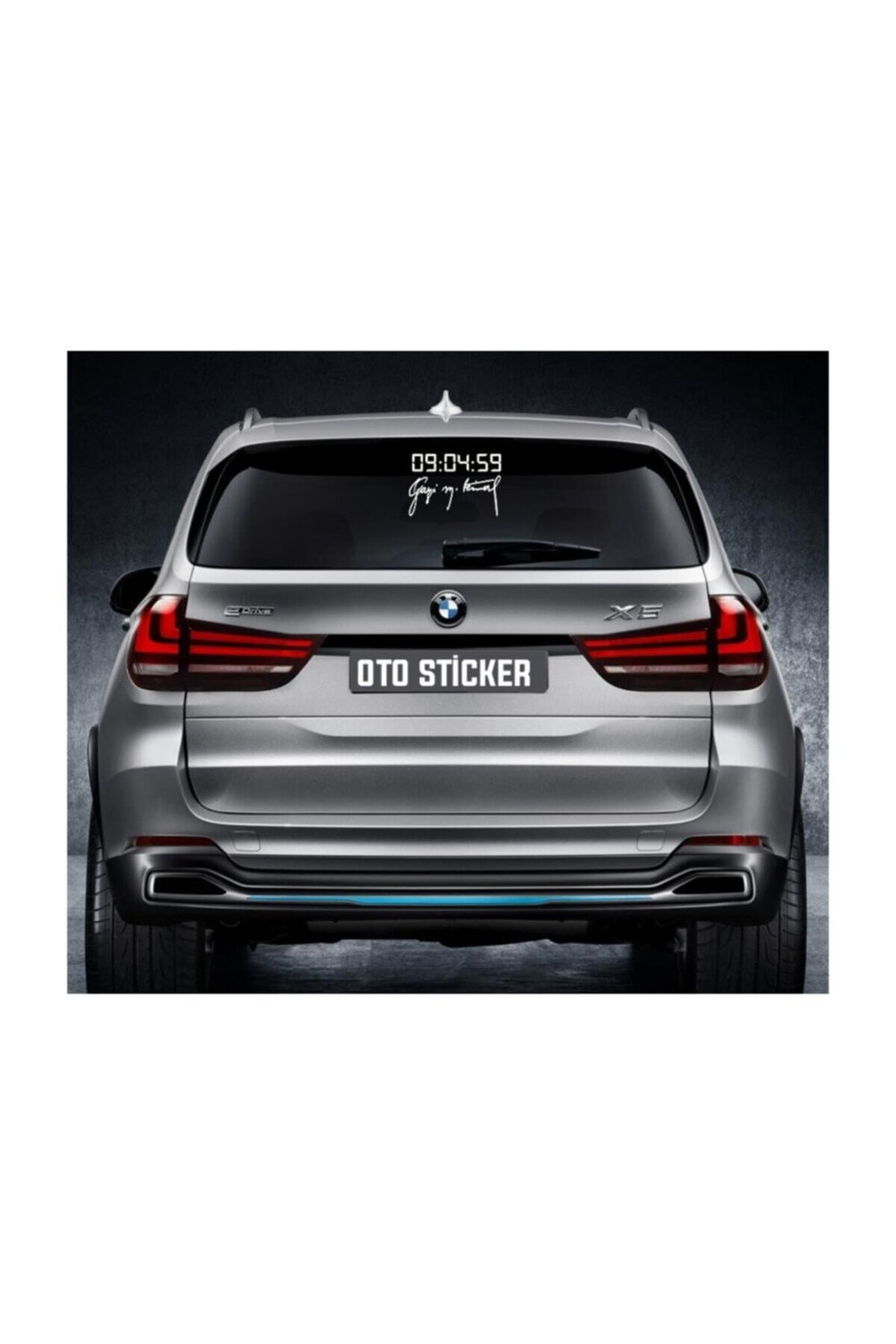 Gazi M.Kemal Imza-Dijital Saat özel yeni sticker 15*10,1 Cm