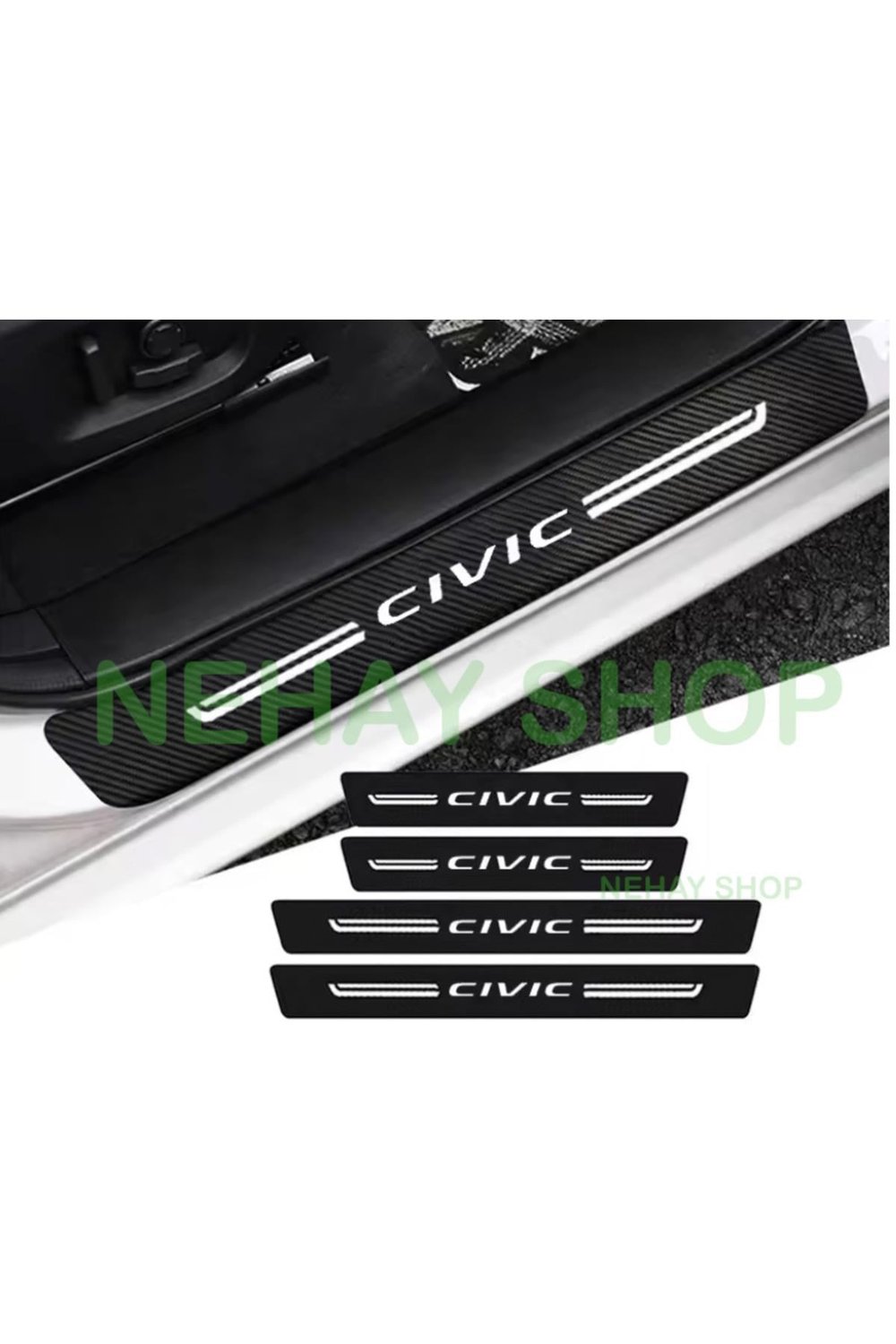 Honda Civic İçin Yeni Tasarım Oto Kapı eşikleri Sticker Karbon 4 Adet