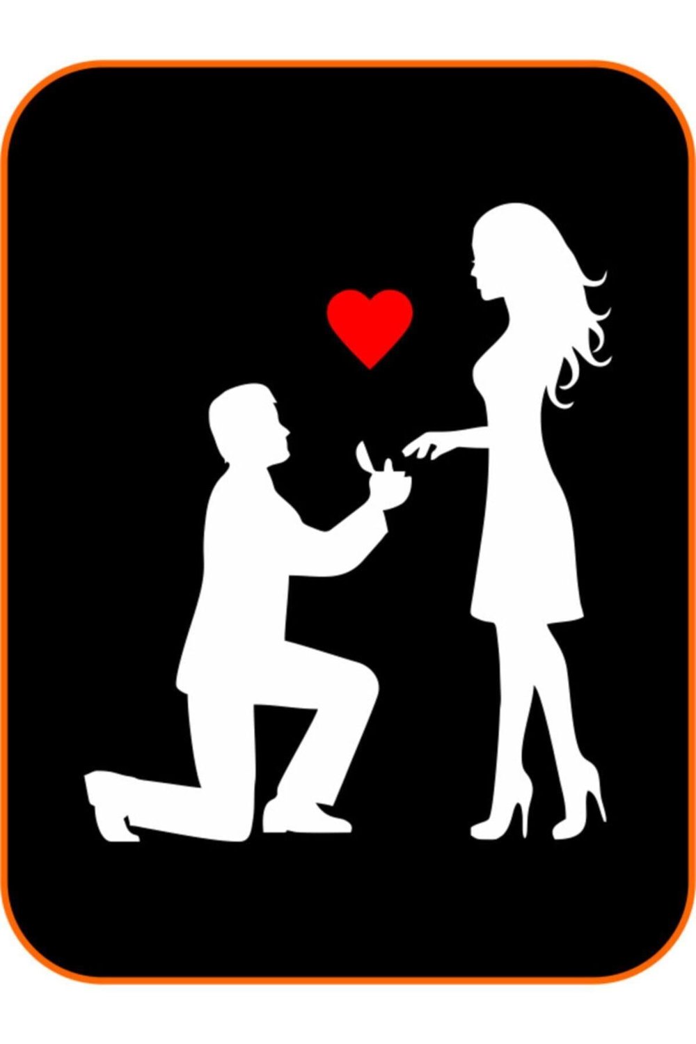Kalpli Sevgiliye Teklif Oto özel yeni sticker Beyaz 18*15 Cm
