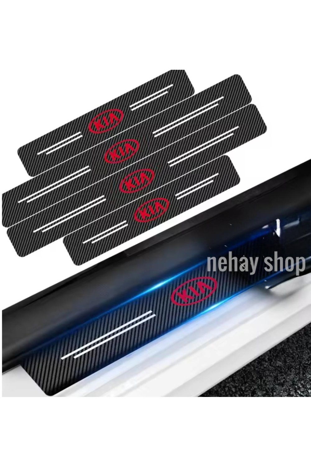 Kia İçin ŞIK TASARIM Oto Kapı eşikleri Sticker Karbon 4 Adet