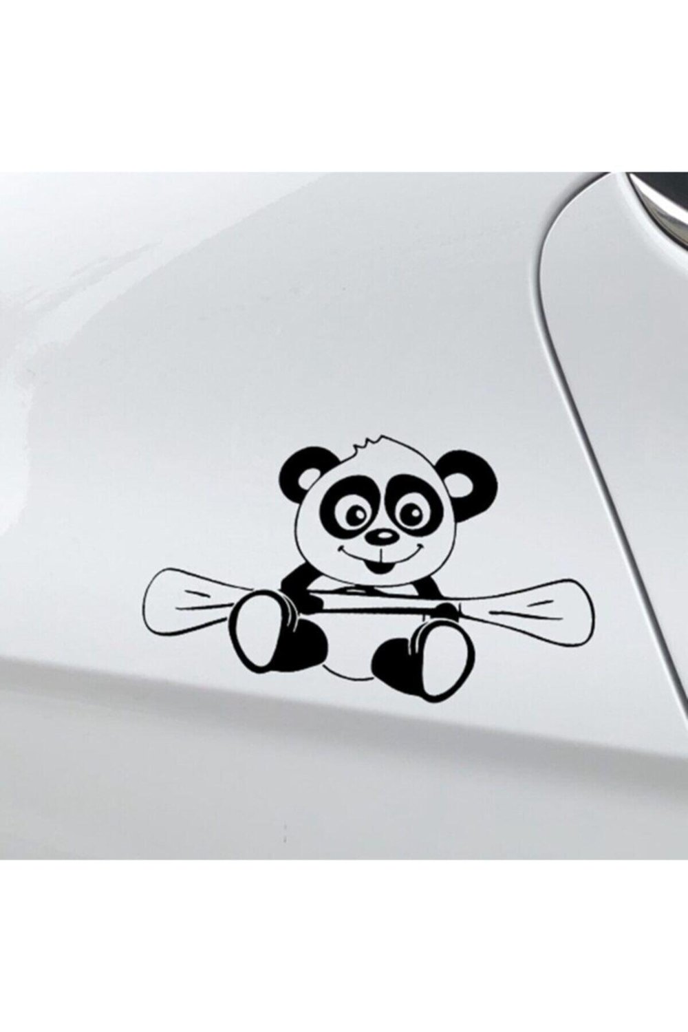 Kürek Çeken Panda Tasarım Oto özel yeni sticker Siyah