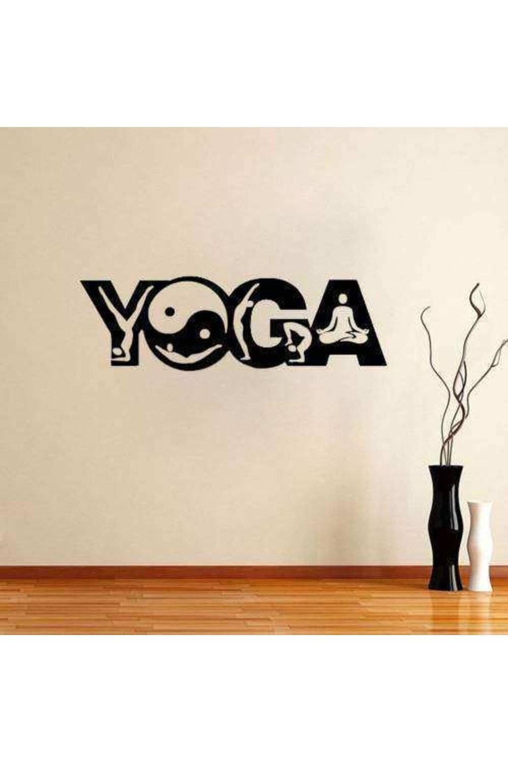 Meditasyon Yin Yang Yoga Silüeti Duvar özel yeni sticker, Çıkartma