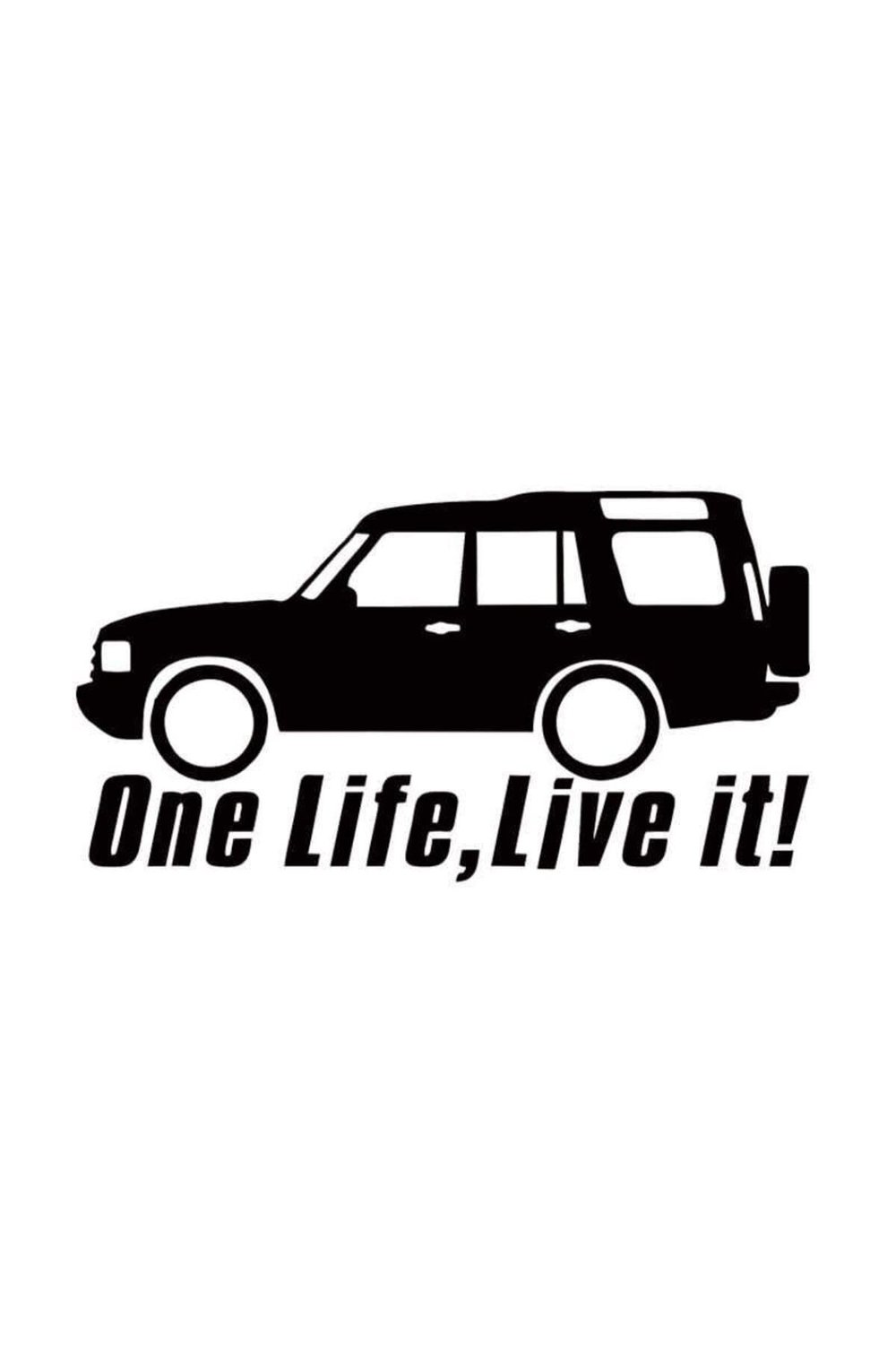 One Life Live It! Jeep 4X4 özel yeni stickeri 2 Adet Siyah