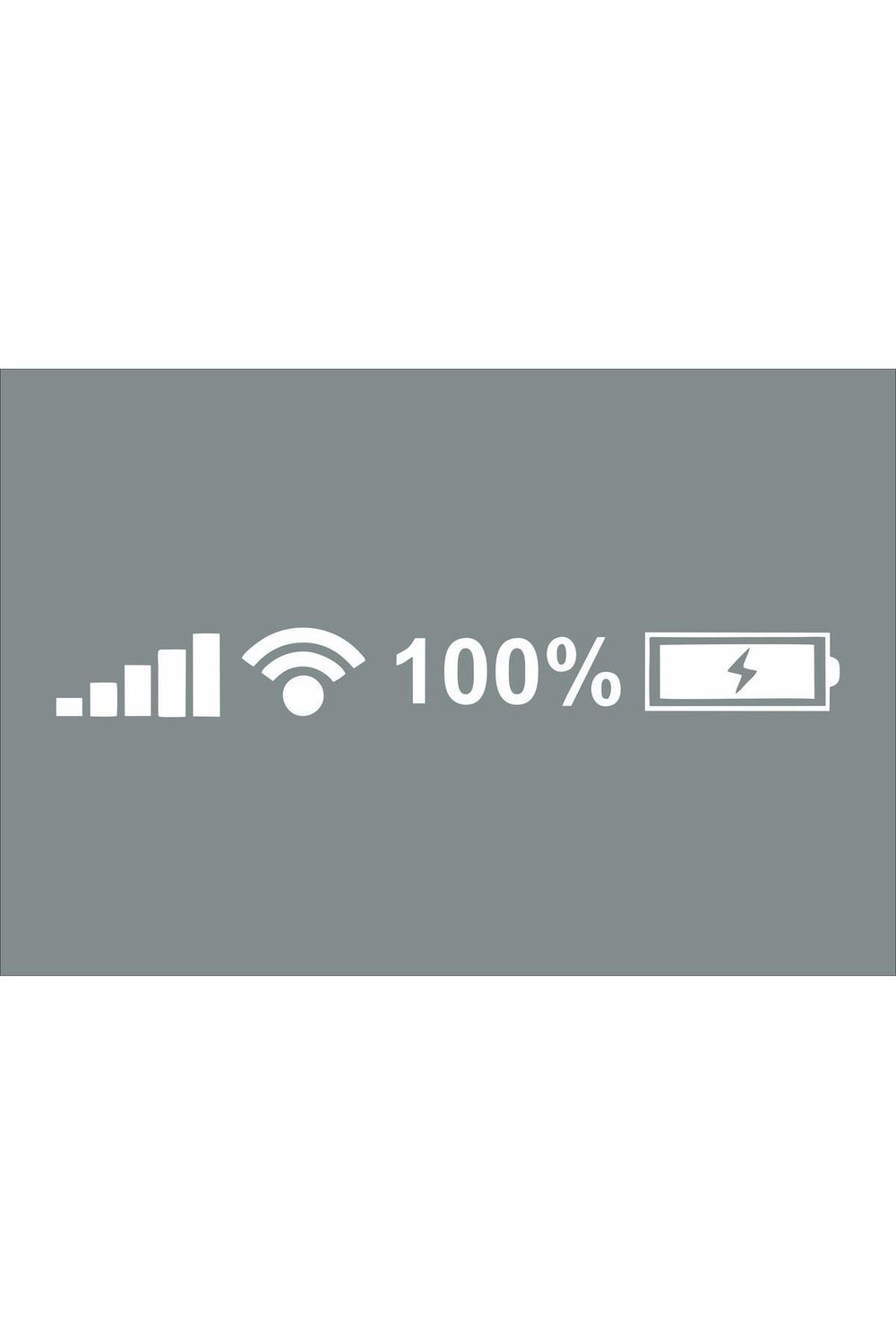 Oto Cam özel yeni sticker Bildirim Çubuğu Pil Wifi Şarj Beyaz 35*4 Cm