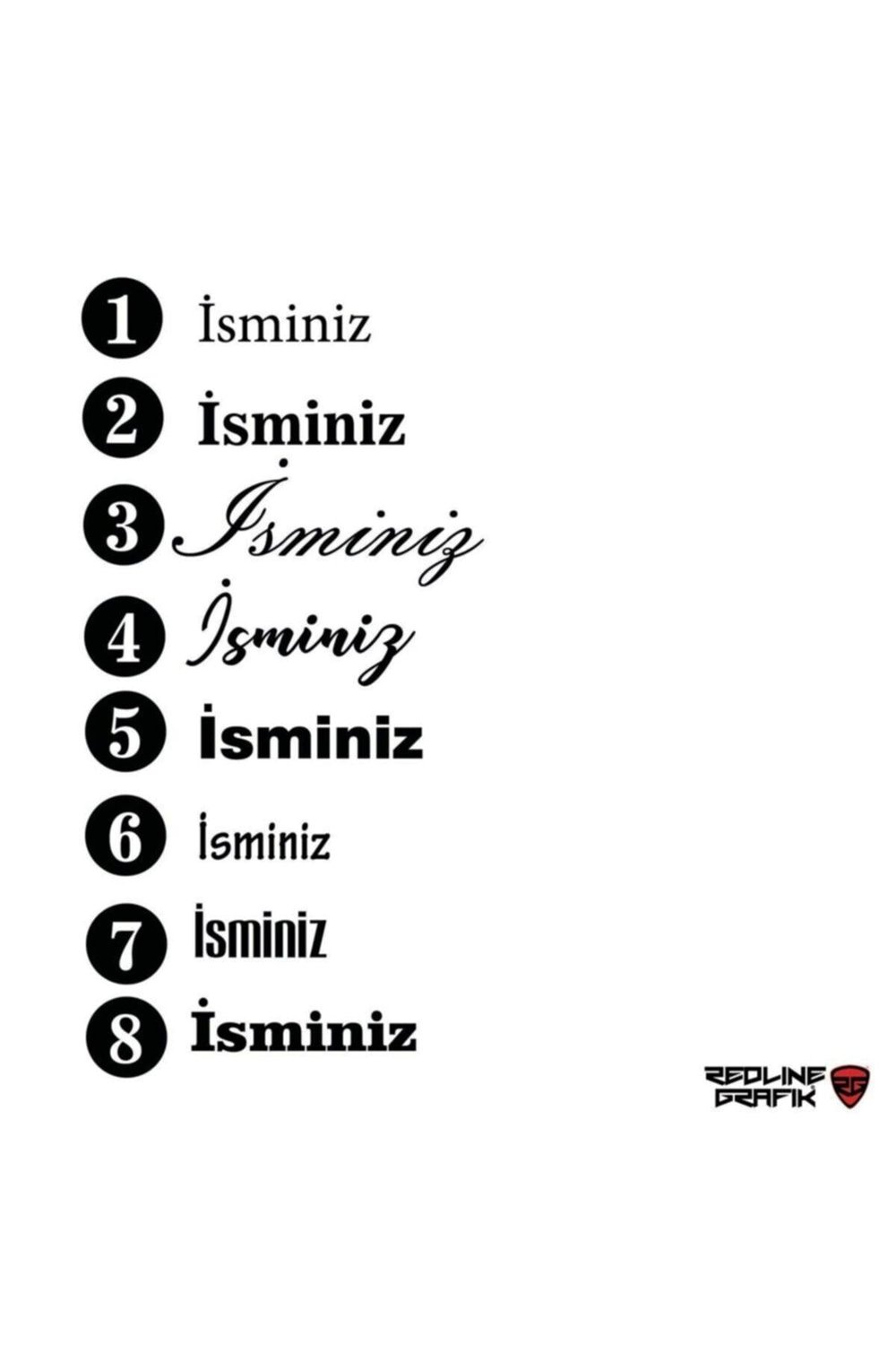 Özel İsim Yazı Oto özel yeni sticker Siyah