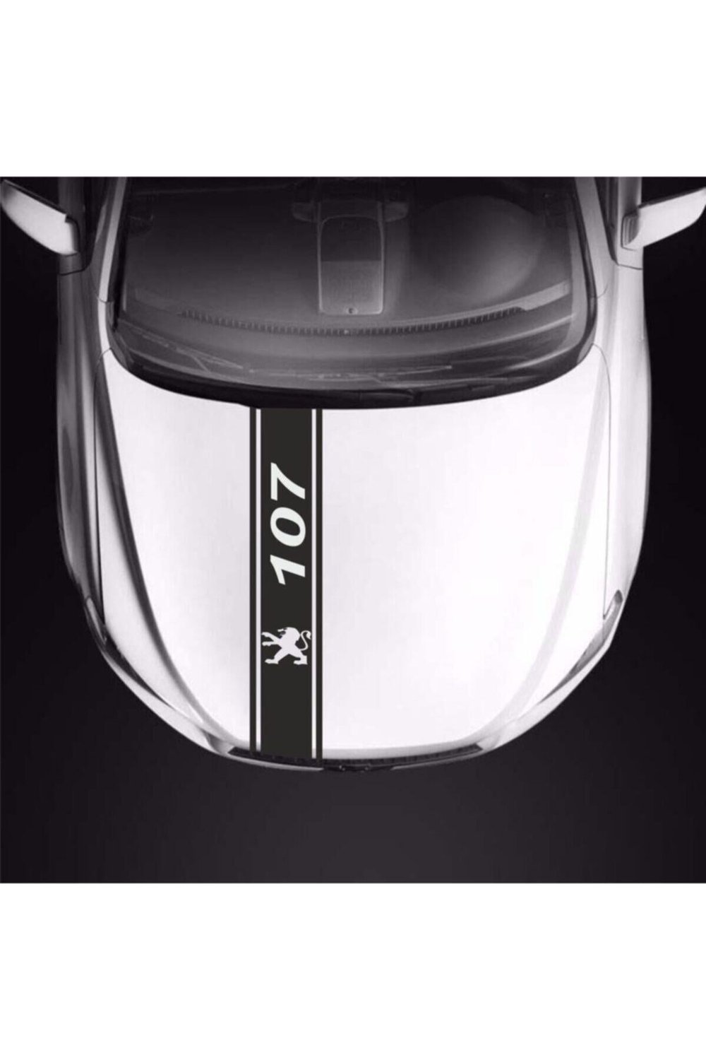 Peugeot 107 İçin şık tasarım karbon sticker seti Aksesuar Oto Kaput Şerit özel yeni sticker