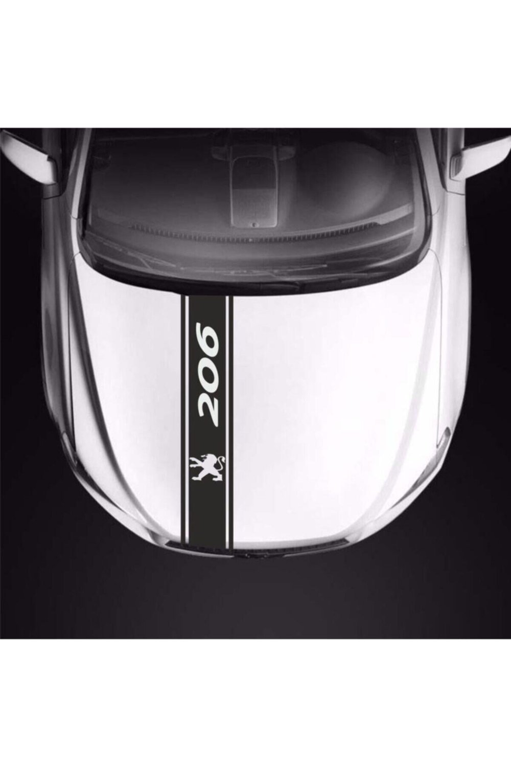 Peugeot 206 İçin şık tasarım karbon sticker seti Aksesuar Oto Kaput Şerit özel yeni sticker