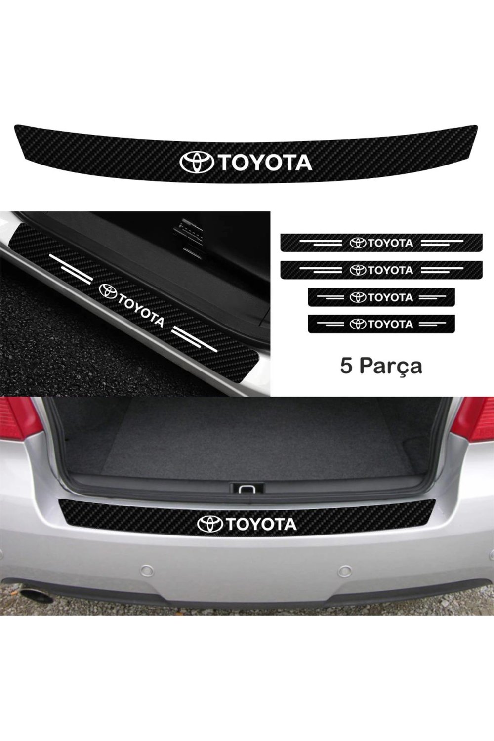 Toyota Previa Bağaj ve Kapı Eşiği Karbon özel yeni sticker (SET)