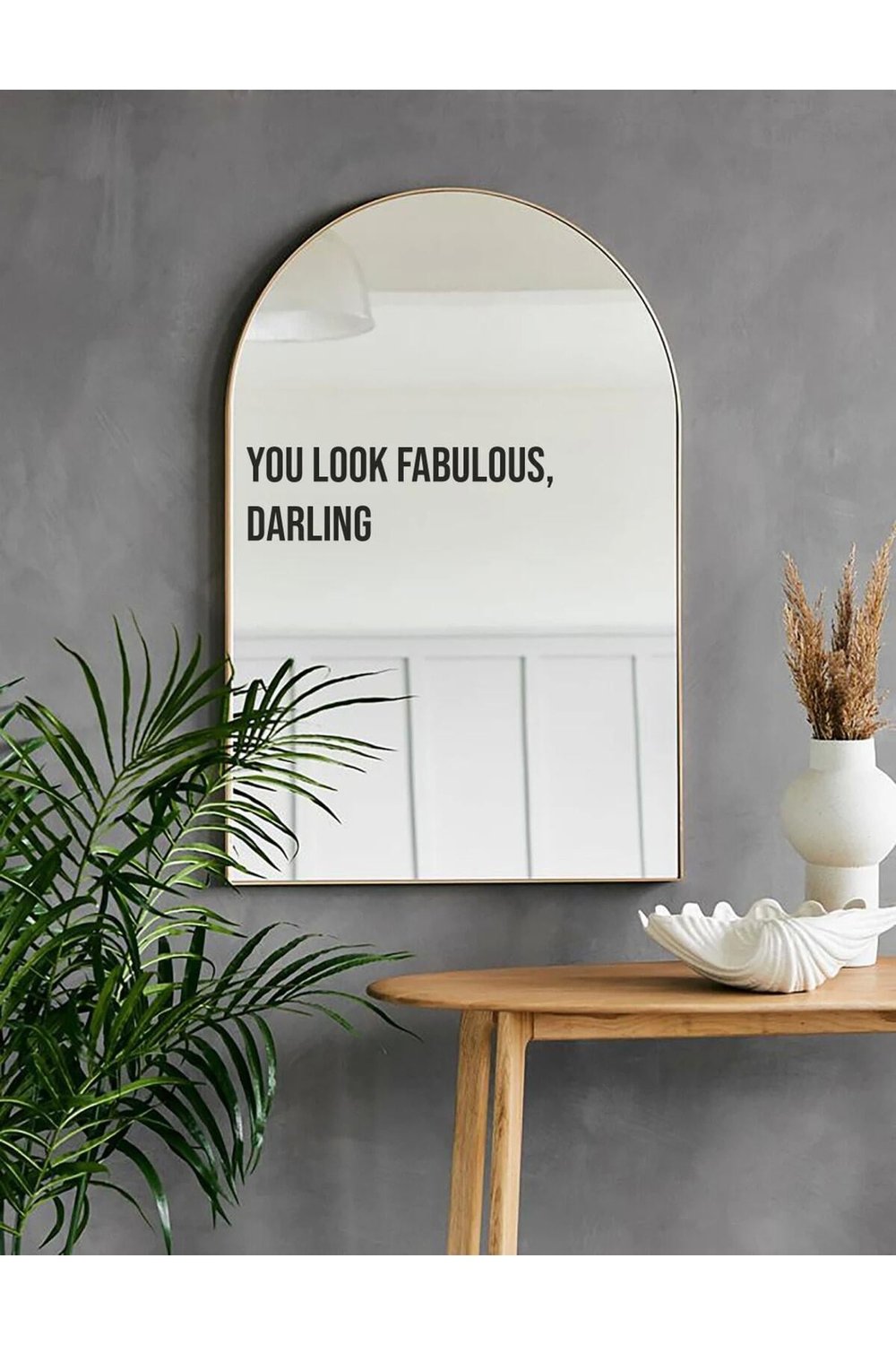 You Look Fabulous Ayna özel yeni stickeri Siyah 37X12 cm