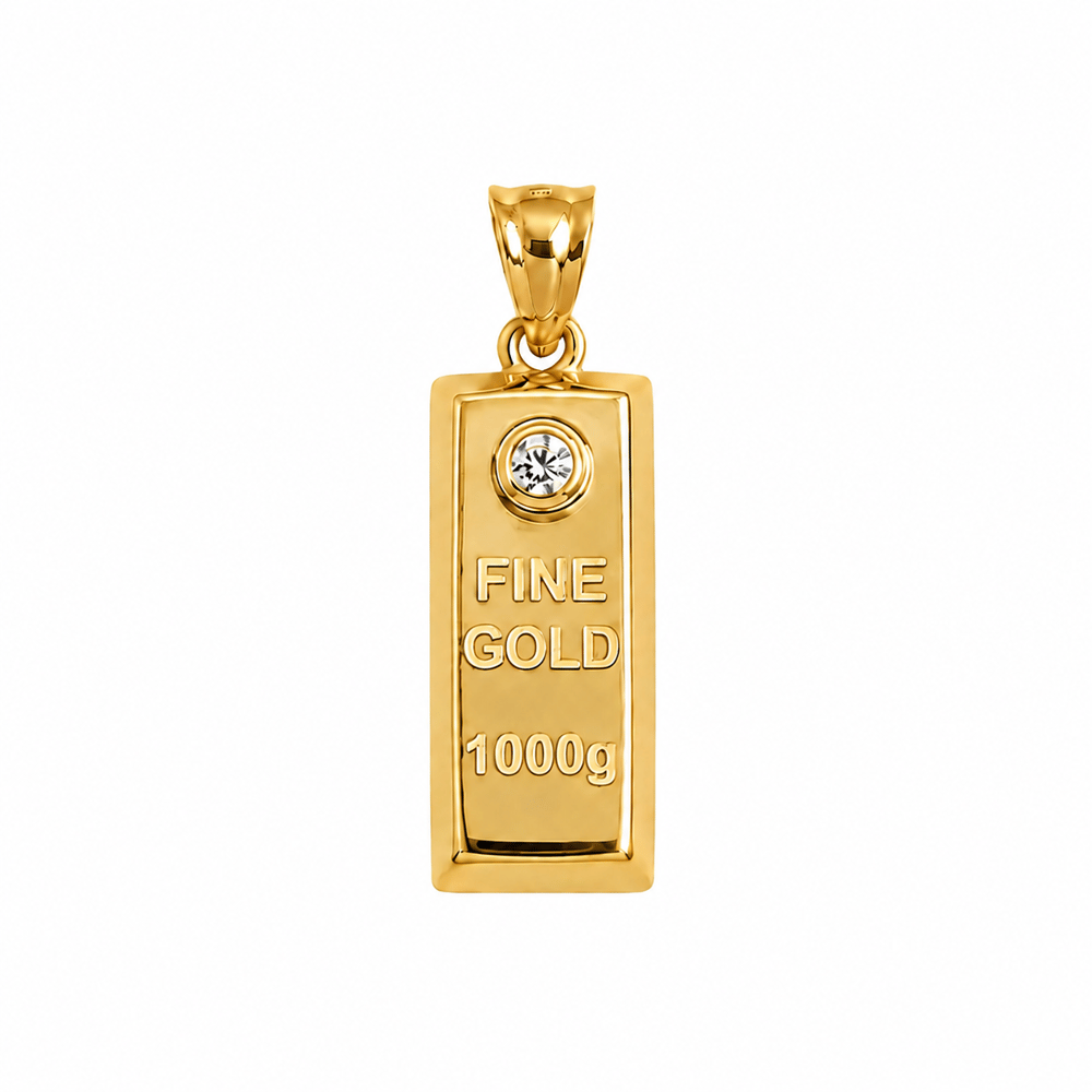 14 Ayar Külçe Altın Kolye Ucu Büyük Boy (Gold Bar)